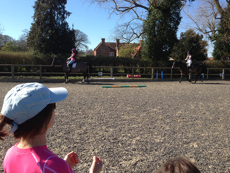 Riders enjoying a lesson at Littlefield Manor Riding School